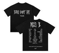 Rels B Boys Don't Cry Tour - Camiseta de algodón para hombre y mujer, manga corta, cuello redondo Harajuku, Negro, S