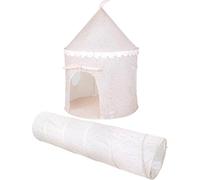 Relsy Kids Pop Up Play Tent and Tunnel - Indoor/Outdoor Childs Playhouse Blush Cream Terrazzo Style, Beige Kids Tent & Tunnel Bundle, Play Den Ball Pit Garden Toys for Toddler Unisex Children Age 3+