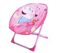 Relsy Peppa Pig Silla plegable para niños, muebles de dormitorio infantil, silla de luna de Peppa Pig rosa y morado, asiento plegable de camping para niños de 50 cm