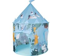 RELSY Tienda Pop-up Azul para Niños Diseño Safari Jungle Azul, 135 cm x 100 cm, Tienda de juegos para niños, Juguetes de aventura para interiores y exteriores Plegables, Zona de juegos en forma de