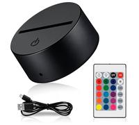 Reluen USB LED Light Base for Crystal & Glass 3D Art - Small Black Display Stand
