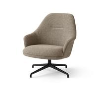 Rely HW139 Sillón lounge con respaldo alto y base giratoria negro/Clay 0009