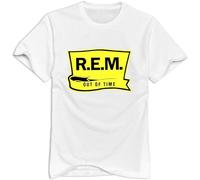 Rem out of Time Rem Band Cool T-Shirt Graphic tee Printed Top Mens White Shirt L