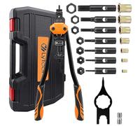 Remachadora de Tuercas, Lytool 16" Pistola Remachadora Profesional Remachadora Manual Con 215pcs Tuercas de Remache, y 7 Mandriles Intercambiables M3 M4 M5 M6 M8 M10 M12