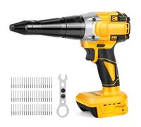 Remachadora inalámbrica profesional Compatible con Dewalt 20 V batería (sin batería) sin escobillas con LED, 3 adaptadores, 60 remaches y llaves inglesas