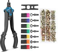 Remachadora Manual De Tuercas M3-M12 + Surtido de remaches de tuerca de ACERO insertos roscados m3 a m12, 235 piezas