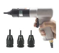 Remachadora neumática de tuercas - Remachadora de aire automática con velocidad ajustable, herramienta de ajuste de tracción de tuerca, se adapta a M5, M6, M8, incluye portabrocas de tuerca, kit de