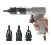 Remachadora neumática de tuercas - Remachadora de aire automática con velocidad ajustable, herramienta de ajuste de tracción de tuerca, se adapta a M5, M6, M8, incluye portabrocas de tuerca, kit de