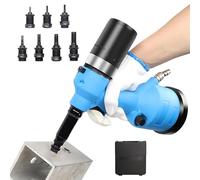 Remachadora neumática hidráulica de alta resistencia para tuercas, kit de remachadora pop M3-M12 con carreras ajustable, herramienta neumática para instalación de insertos de remache
