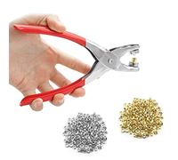 Remachadora Ojales Metal, Alicates de Ojales, Alicates Perforadoras de Ojales, Maquina Ojales, con 400 Ojetes Metalicos (Ø interior 6mm), para Lonas Tejidos Velas Solares Cartón Cuero y PVC