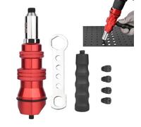 Remachadora para taladro: acero hexagonal de 6,3 pulgadas, interfaz de mandril universal, componente de sujeción mecánica, equipo de mantenimiento industrial profesional | Adaptador de corriente con g