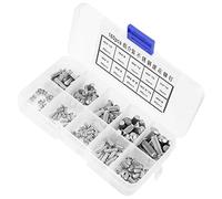 Remache, 160 piezas M2-M5 Acero inoxidable Cabeza redonda Vástago moleteado Remaches sólidos Surtido Tornillo de fijación Vástago moleteado Remache