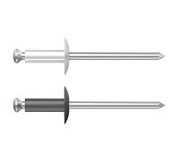 Desa 7534016B - Remache aluminio/acero flor cabeza grande 12/4x16 blanco RAL 9010