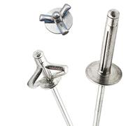 MNUPL Remache Ciego Plegable Plateado Pop de 50 Piezas, Remache de aleación de Aluminio de 3,2 mm, 4,0 mm y 4,8 mm, Perno de Acero, Mandril, Remaches de Escape, Sujetadores(4.0x14mm)