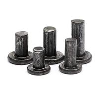 Remache de cabeza plana de color hierro, remache de impacto de hierro, remache completo, incluido el peso del producto: 1 kg, diámetro 8 mm, longitud de liuding (10 mm)