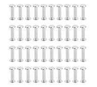 Remache de cabeza redonda plana Juego de tornillos de poste de unión de acero inoxidable M4 para artesanías de ropa de cuero 40 juegos 5x18x9 5 mm