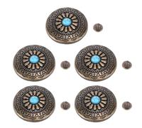 Remache de flor azul turquesa Botón trasero de tornillo decorativo de aleación premium Bronce de 30 mm para manualidades Cinturones Bolsos Zapatos [Usos versátiles]