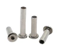 Remache for muebles de cabeza hexagonal plana grande de acero inoxidable 304, M3, M4, M5, M6, M8, conector, inserto de rosca, casquillo de unión, tuerca ciega(Length 10mm,M4 5pcs)