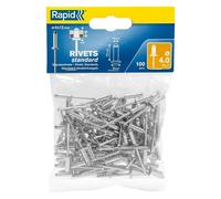 Rapid 5000379 Remaches, 0 W, Plateado, 4x12mm