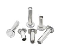 Remache macizo 10/20/50 Uds. Remache semihueco de cabeza plana de aluminio M2 .5 M3 M4 M5 M6 pernos semitubulares de vástago hembra(M2.5 50pcs,3mm)