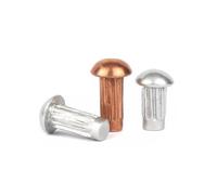 Remache macizo 20/50/200 Uds Botón de cobre púrpura de aluminio cabeza redonda vástago moleteado remache sólido(20pcs M4x6 Copper)