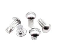 Remache macizo de aluminio, Remaches sólidos de vástago moleteado con cabeza botón aluminio for placa identificación etiqueta M2-M4 3-10 mm, paquete 100(8mm,M4)