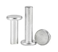 Remache macizo M2 .5 M3 M4 M5 M6 M8 Remache sólido de aluminio Cabeza plana Punzón de percusión manual Remaches fijos autoenchufantes(M2-100Pcs,8mm)