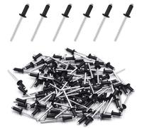 Remaches Aluminio Ciegos Negros Remache Ciego 4 mm x 8 mm Remaches de Aluminio Cabeza Ancha 100 Piezas para Maquina Rmaches Acero Inoxidable para Metal Madera Plástico (4mm x 8mm)