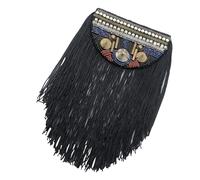 Remaches, borlas, charreteras, borlas, cadena, estilo étnico, charreteras para personalización de ropa y actuaciones escénicas, tela mixta