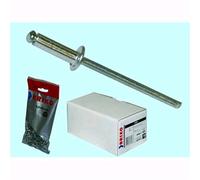 Remaches Brixo aluminio - Ø mm. 4,8 - L. mm. 12 unidades. Caja de 500 unidades.