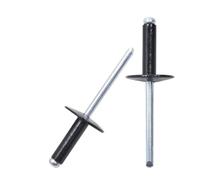 Remaches ciegos de cabeza abovedada aluminio Remaches ciegos de aluminio negros M3,2, M4 y M5, remaches brida grande, tapa extracción, 10/20/30 piezas(M5-10pcs,30mm)