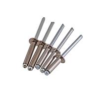 Remaches ciegos, Remaches pop de aluminio, remaches ciegos cabeza abombada, paquete 70 unidades, M2.4-M6.4(M5-10pcs,12mm)