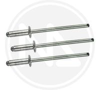 Remaches de aluminio con cabeza ancha en caja de 500 unidades Medida 4,0x10 mm.