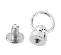 Remaches de botón de metal, 10 piezas Remache de latón plateado para manualidades en cuero Remache de metal con hebilla de anillo de tracción para bolsos Cinturones Pulseras de cuero Zapatos Botas Bol