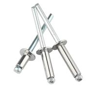 Remaches de brida de acero inoxidable, 10-50 piezas de aluminio, M2.4, M3.2, M4, M4.8, M5, M6, cabeza de cúpula, vástago de acero, mandril, remaches de escape, clavos de extracción (6 mm, M3.2 (50 pie