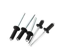 Remaches de brida, remaches ciegos de aluminio, 20-50 piezas de cúpula negra, cabeza redonda, remaches ciegos huecos abiertos, decoración de uñas, remache autoenchufable (tamaño: 50 piezas (M2.4), col