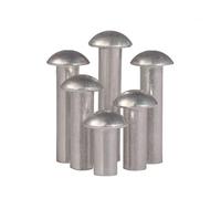 Remaches de cabeza redonda maciza, 20 unidades, aluminio plateado M4(M4x12)