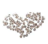 Remaches de cristal metálico, 100 piezas de remaches redondos diamantes imitación cristal 7 mm for bolsos cinturones ropa artesanía cuero DIY