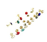 Remaches de cristal metálico, Remaches de diamantes imitación, 200 juegos, 8mm, tachuelas multicolores for ropa artesanal, artesanía cuero