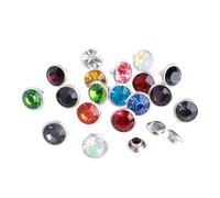 Remaches de cristal metálico, Remaches de diamantes imitación 200 juegos remaches vidrio multicolores 6 mm y 8 for artesanía en cuero