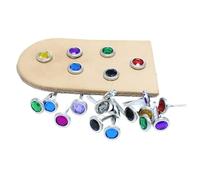 Remaches de cristal metálico, Remaches de diamantes imitación 600 piezas Multicolor 12x8 mm Diamante-Dos-piernas-ClothingLeather-ScallopCrafts