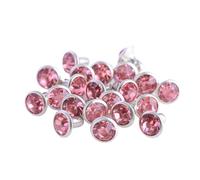 Remaches de cristal metálico, Remaches de diamantes imitación transparentes Multicolor 6 mm/8 mm 100/200 piezas