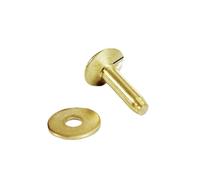 Remaches de cuero de latón/cobre macizo con tachuelas y remaches de rebaba. Sujeciones permanentes for arreos. Cinturones artesanales. Cabezadas. Bridas.(Brass,10x3.3x12mm 10sets)