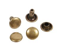 Remaches de Doble Cara Remaches de Hierro para Artesanía de Cuero Bolsa Zapatos 100 unidades 8 × 8 mm(Marrón)