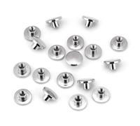20 piezas de reparación de tornillo de fijación de poste de cabeza plana redonda tornillos de Chicago botones de remache de clavo de metal con tornillos ranurados (5mm)