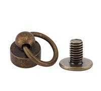 Remaches de Metal para Cuero, 20 Piezas, Bronce, 8mm, con Anillo de Hebilla para Monederos y Carteras