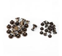Remaches de Metal para Cuero, 20 Piezas, Tornillos de Cabeza Plana, Latón, para Cinturón, Cartera, Bolso, 6,5mm