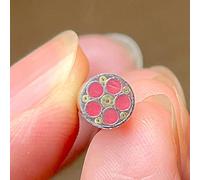 Remaches de mosaico, remaches pasador relleno resina colores 6 mm, for material decorativo con mango cuchillo, longitud 60 1 pieza(Red)