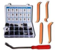 Remaches de Plástico, Herramienta de fijación de remaches incluida, clips de retención de tipo empuje, Compatible con Ford, GM, Chrysler, Toyota, Honda - Ideal para Paneles de Puerta y Parachoques