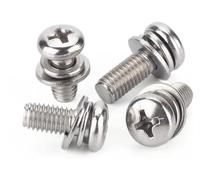 Remaches de tornillo Tuercas y pernos cuadrados, 10-50 piezas M1.6 M2 M2.5 M3 M4 M5 M6 M8 304 Tornillo de cabeza plana redonda Arandela plana Resorte Junta Ensamblar perno